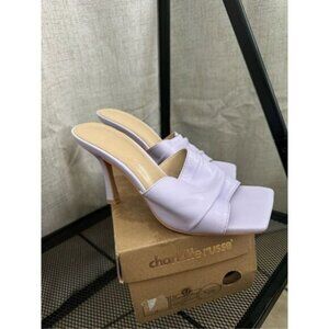 Charlotte Russe Y2K Stiletto Sandal Heels Square Toe‎ Pastel Lilac Barbiecore 7